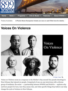 WWNO radio - Voices on Violence